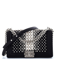 Chanel Boy Flap Bag Pearl Embellished