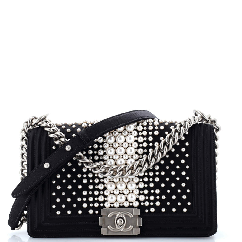 Chanel Boy Flap Bag Pearl Embellished