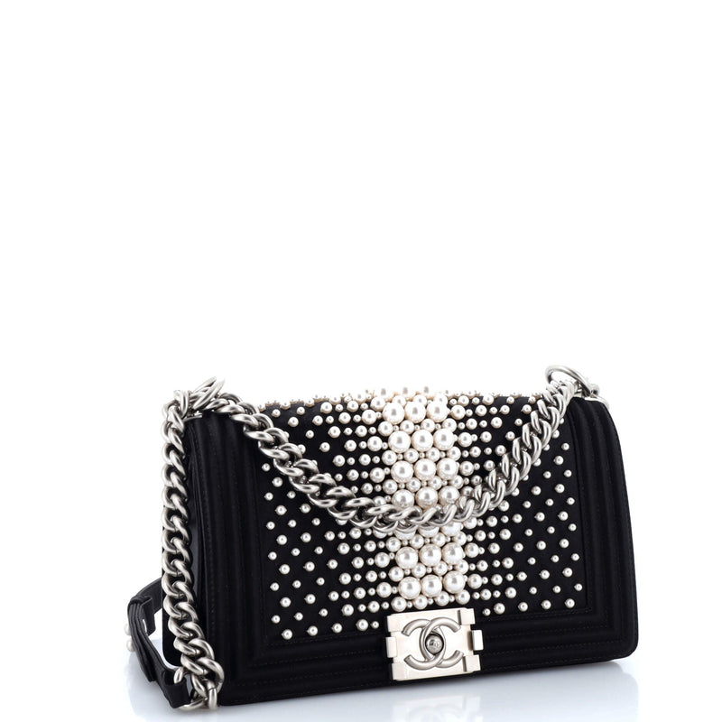 Chanel Boy Flap Bag Pearl Embellished