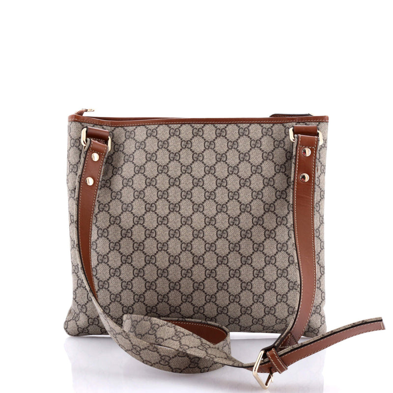 Gucci Web Loop Flat Messenger Gg Coated