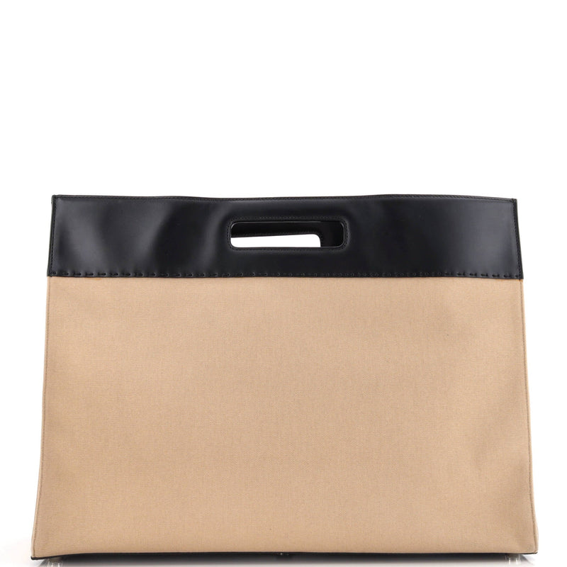 Fendi Cut Out Handle Shopper Tote Canvas