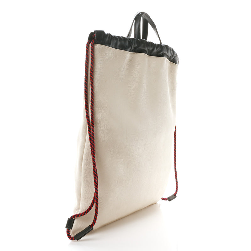Gucci Calfskin Logo Drawstring Backpack
