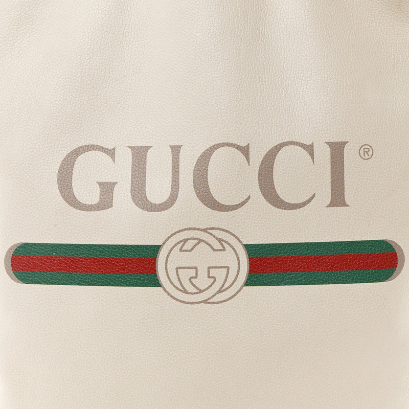 Gucci Calfskin Logo Drawstring Backpack