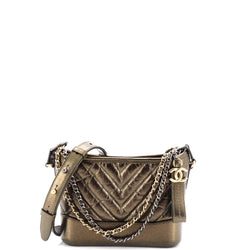 Chanel Gabrielle Hobo Chevron Metallic