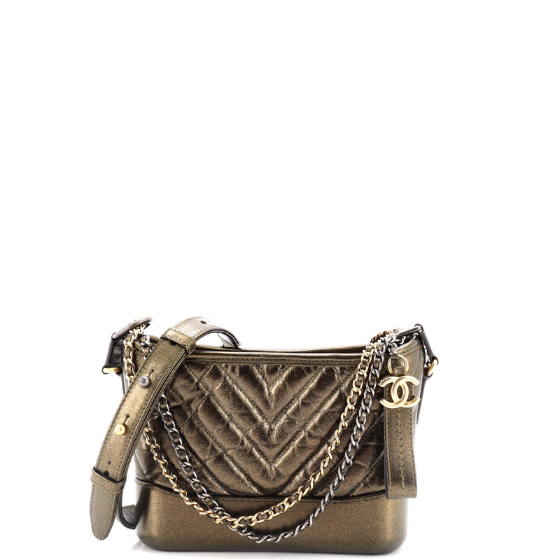 Chanel Gabrielle Hobo Chevron Metallic