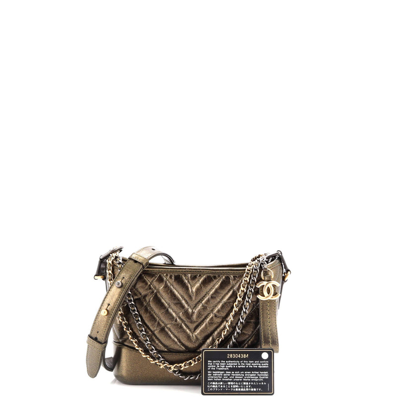 Chanel Gabrielle Hobo Chevron Metallic
