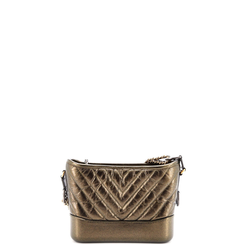 Chanel Gabrielle Hobo Chevron Metallic