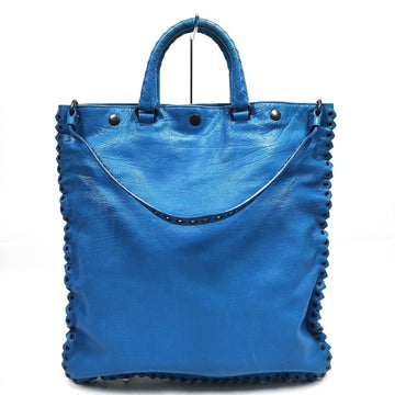 Bottega Veneta Hand Bag Blue Leather