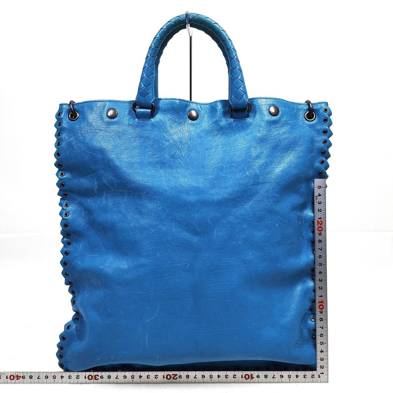 Bottega Veneta Hand Bag Blue Leather