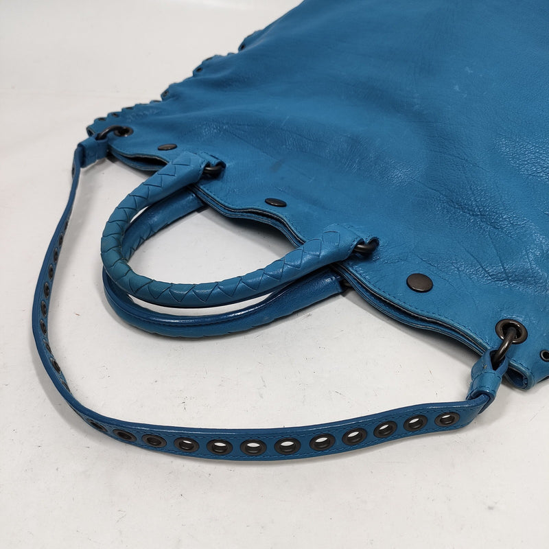 Bottega Veneta Hand Bag Blue Leather