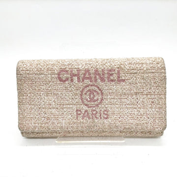 Chanel Long Wallet Pink Canvas