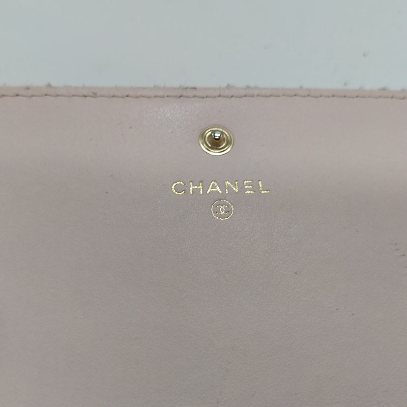 Chanel Long Wallet Pink Canvas