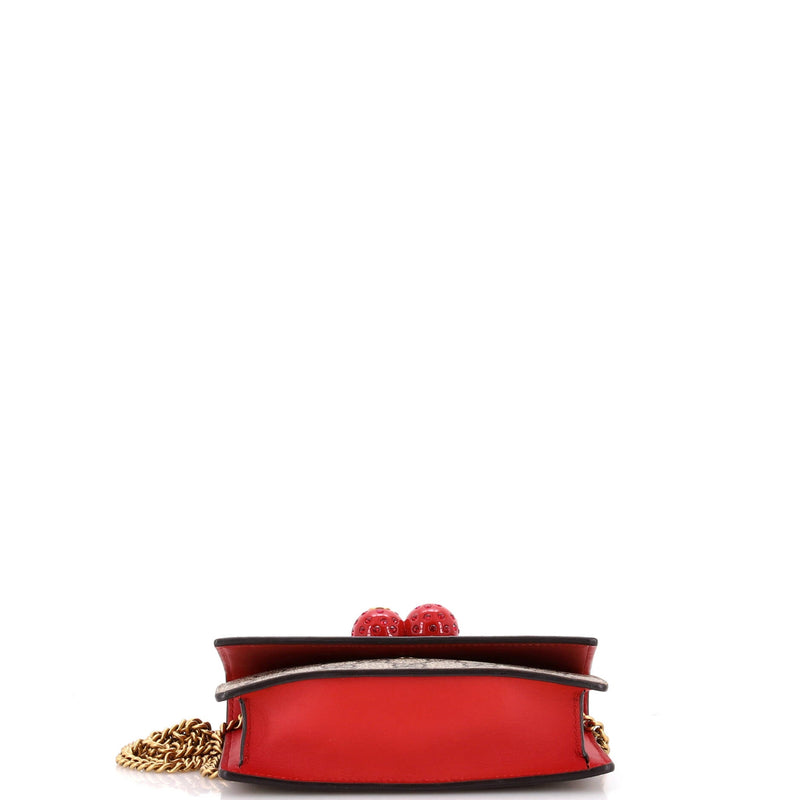 Gucci Cherries Wallet On Chain Gg Coated