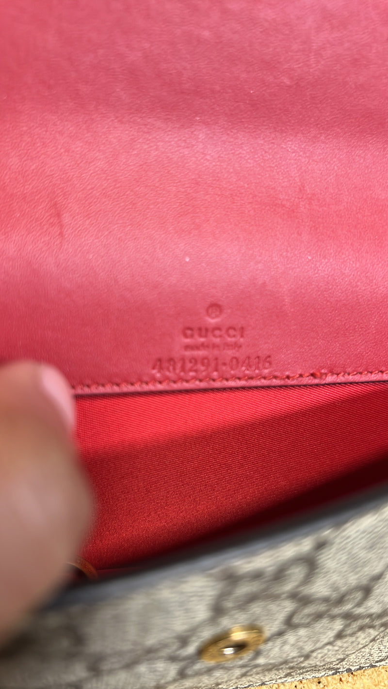 Gucci Cherries Wallet On Chain Gg Coated