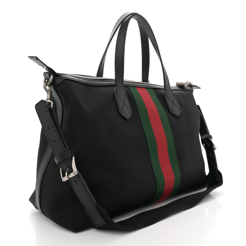 Gucci Techno Canvas Web Duffle Black