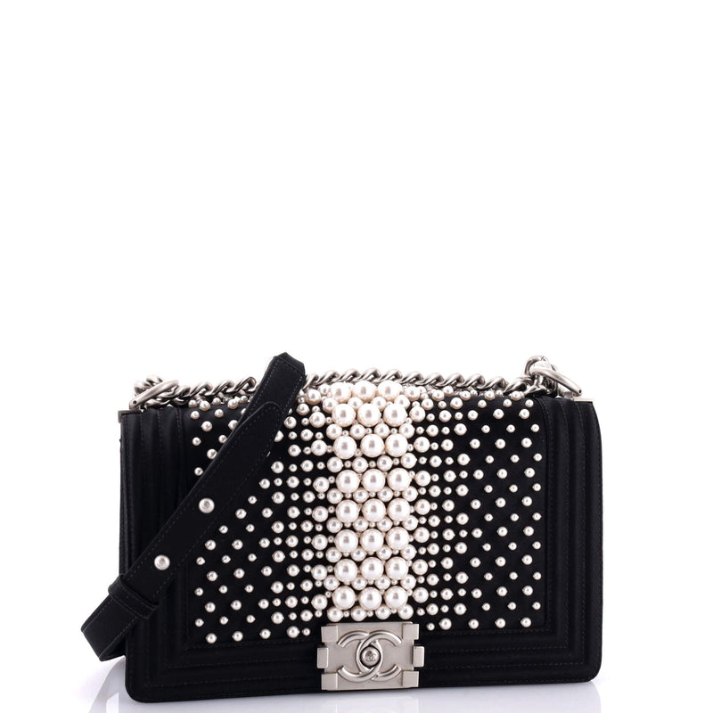 Chanel Boy Flap Bag Pearl Embellished
