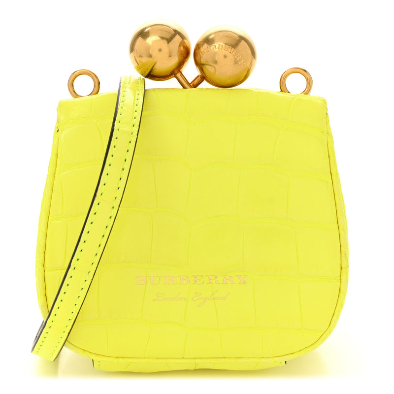 Burberry Alligator Mini Frame Bag Neon