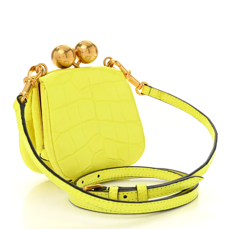 Burberry Alligator Mini Frame Bag Neon