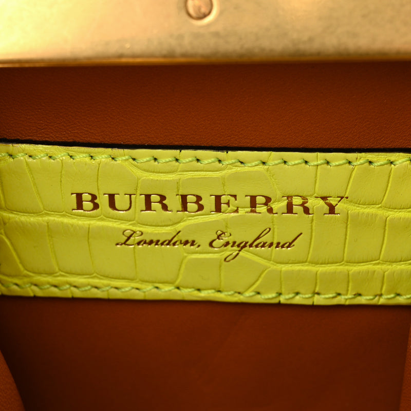 Burberry Alligator Mini Frame Bag Neon