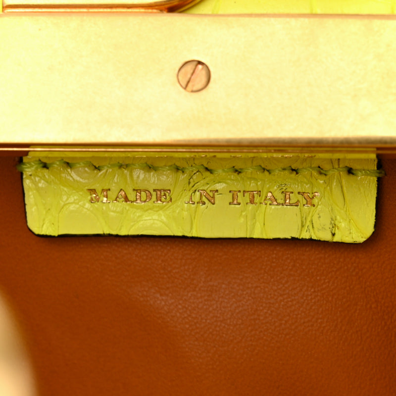 Burberry Alligator Mini Frame Bag Neon