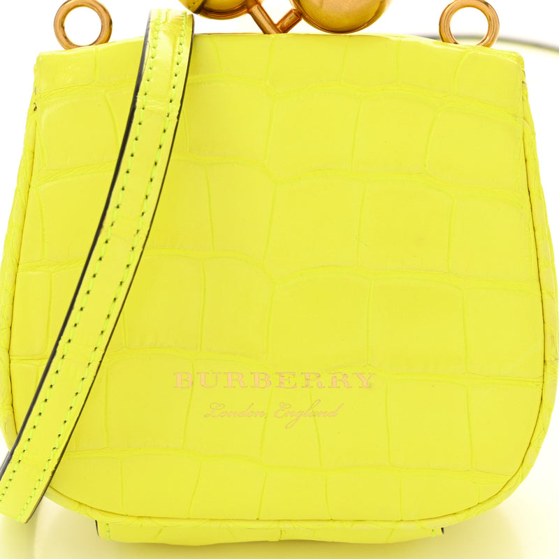 Burberry Alligator Mini Frame Bag Neon