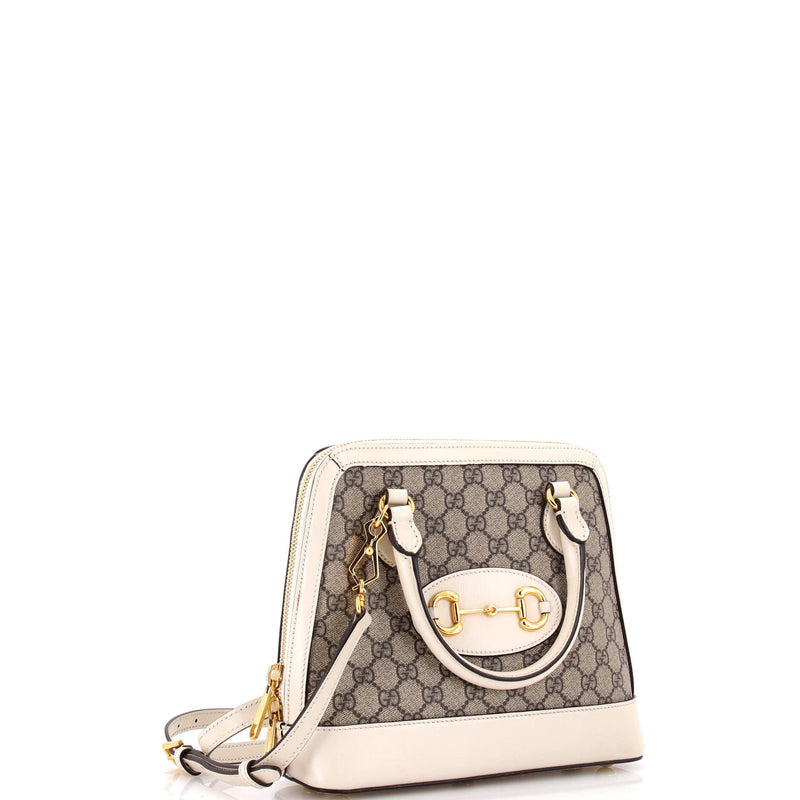 Gucci Horsebit Top Handle Bag Gg Coated