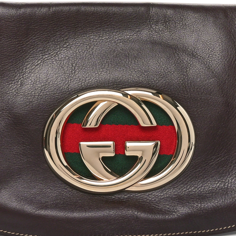 Gucci Calfskin Web Small Britt Shoulder