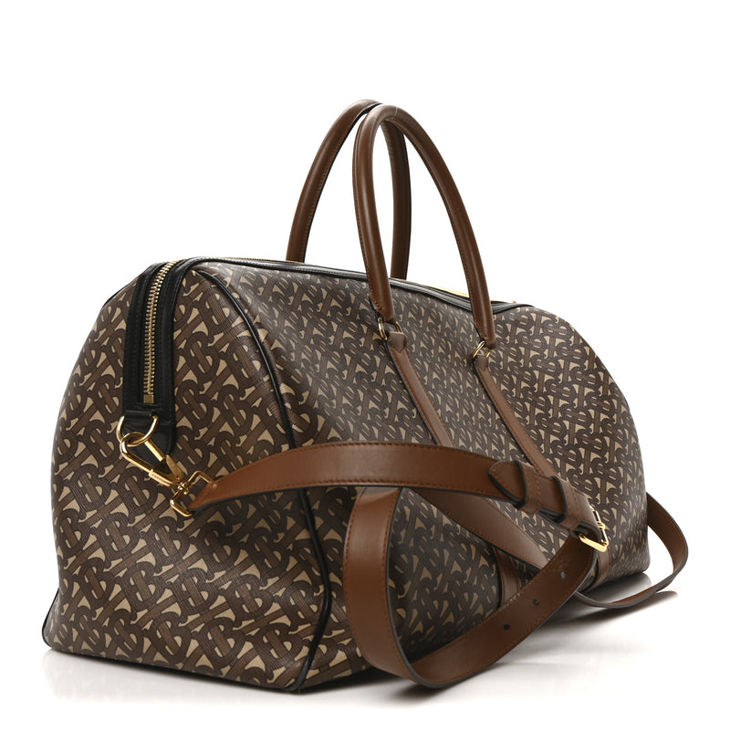 Burberry E-Canvas Duffle Bag Brown