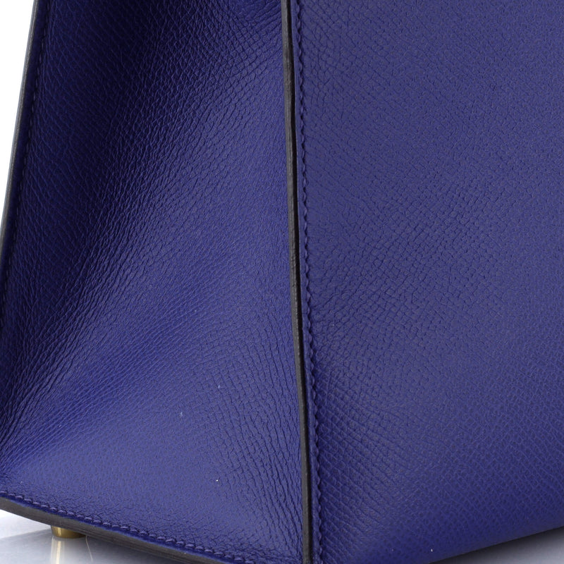 Hermes Kelly Handbag Bleu Electrique