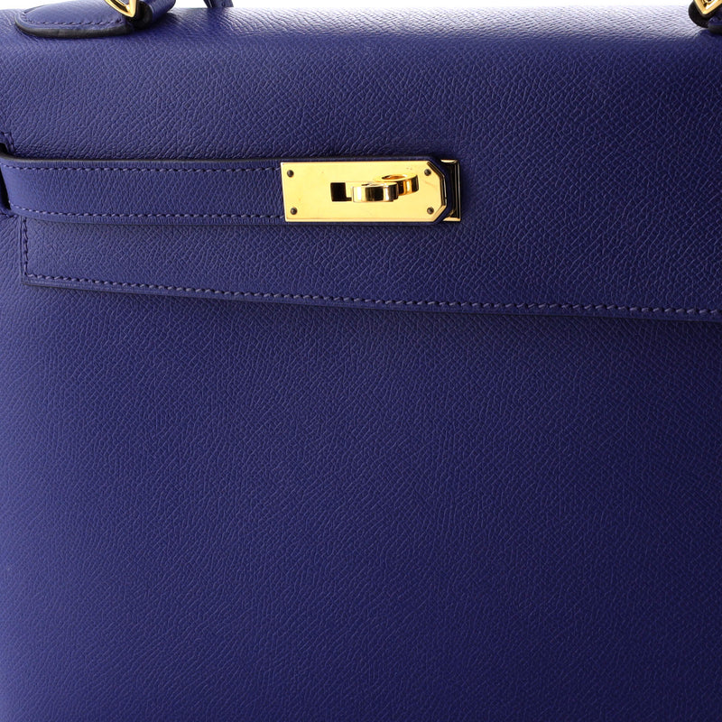 Hermes Kelly Handbag Bleu Electrique