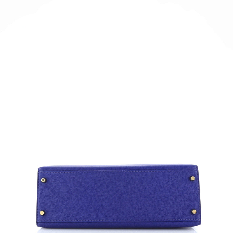 Hermes Kelly Handbag Bleu Electrique