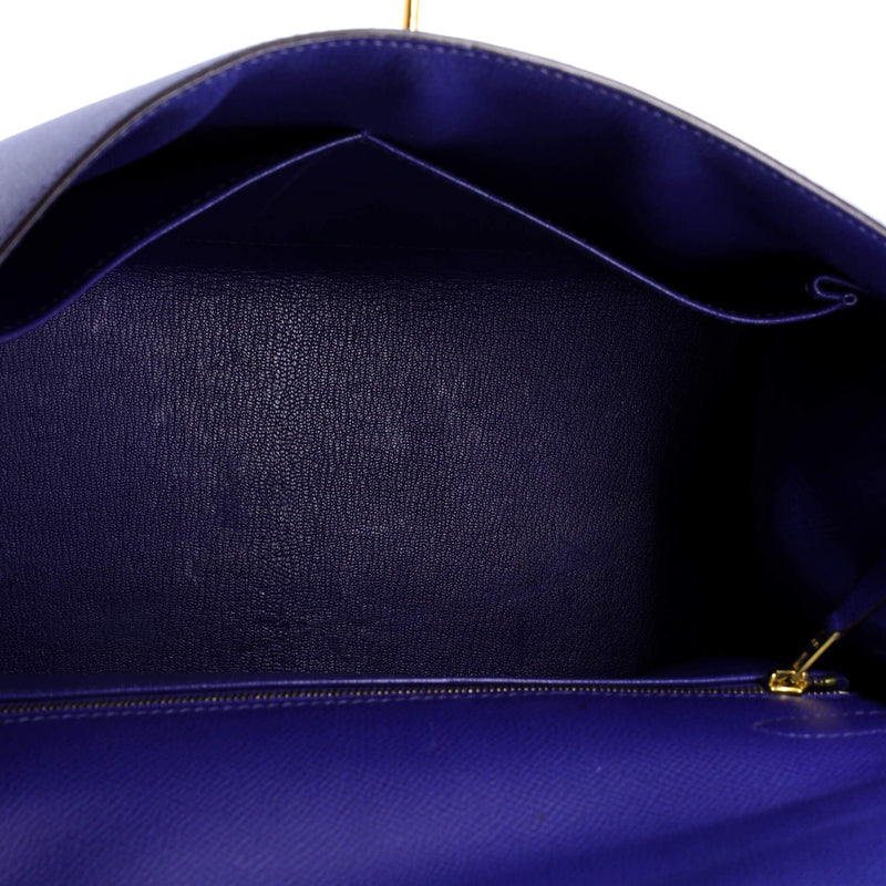 Hermes Kelly Handbag Bleu Electrique
