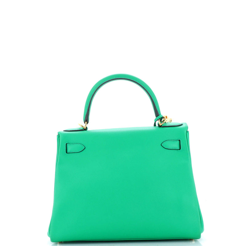 Hermes Kelly Handbag Menthe Evercolor