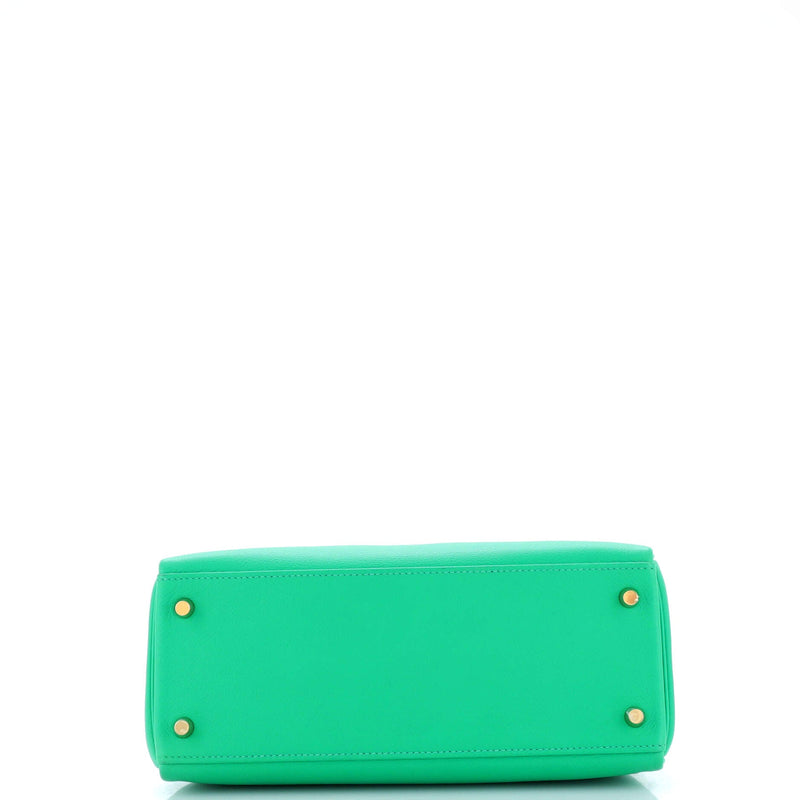 Hermes Kelly Handbag Menthe Evercolor