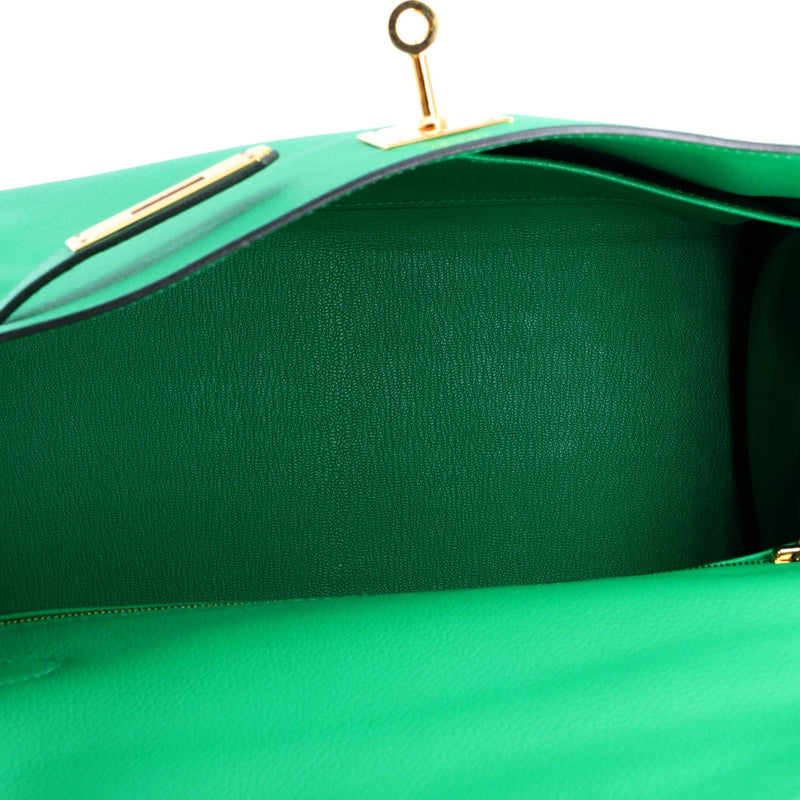 Hermes Kelly Handbag Menthe Evercolor