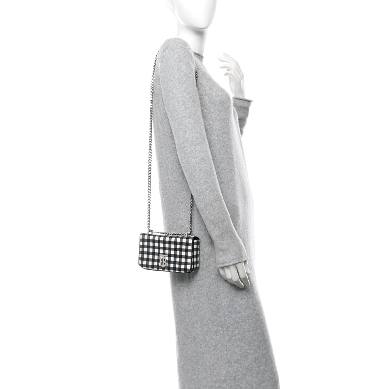 Burberry Calfskin Gingham Print Small
