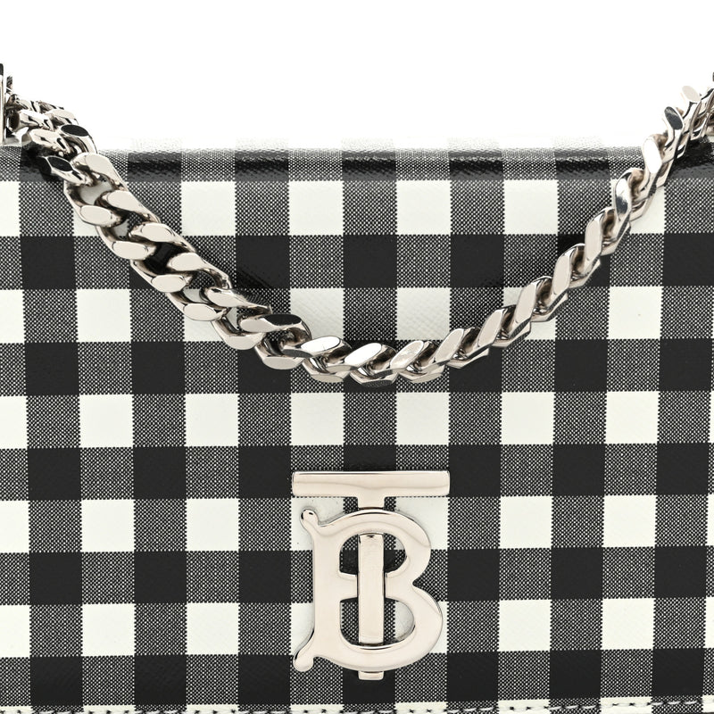 Burberry Calfskin Gingham Print Small