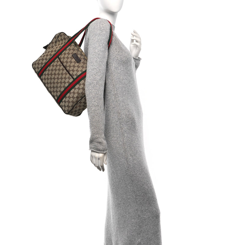 Gucci Web Carry On Tote Dark Brown