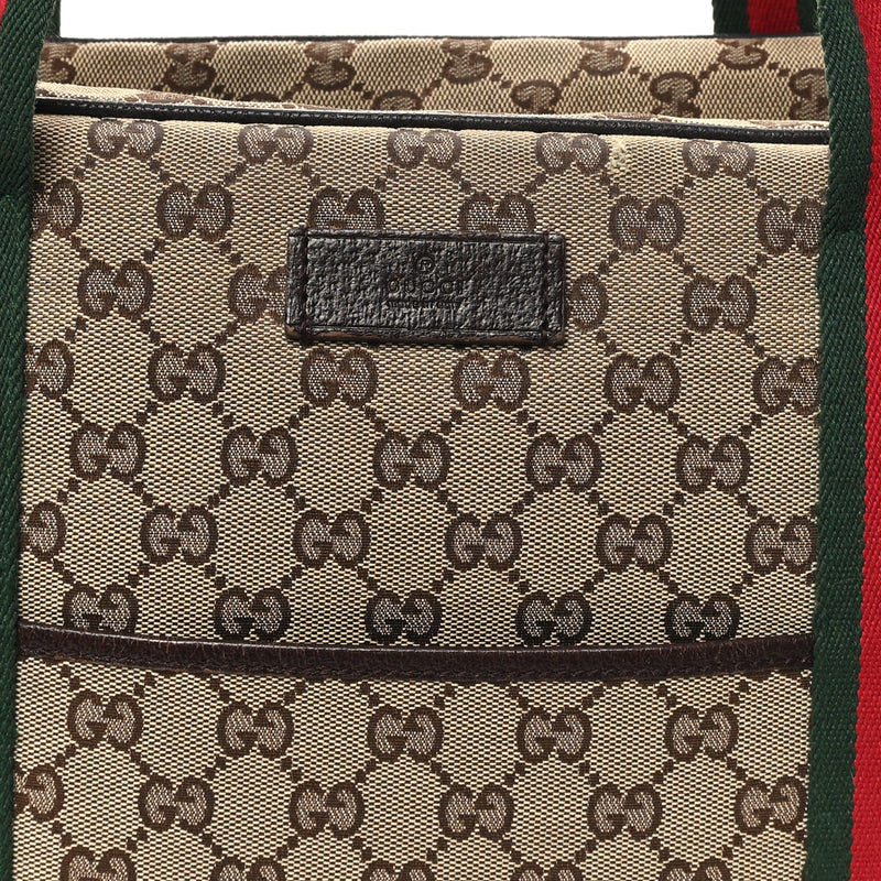 Gucci Web Carry On Tote Dark Brown