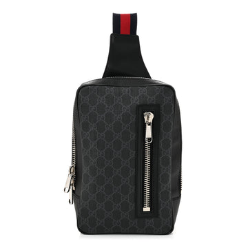 Gucci Gg Supreme Web Belt Bag Black Grey
