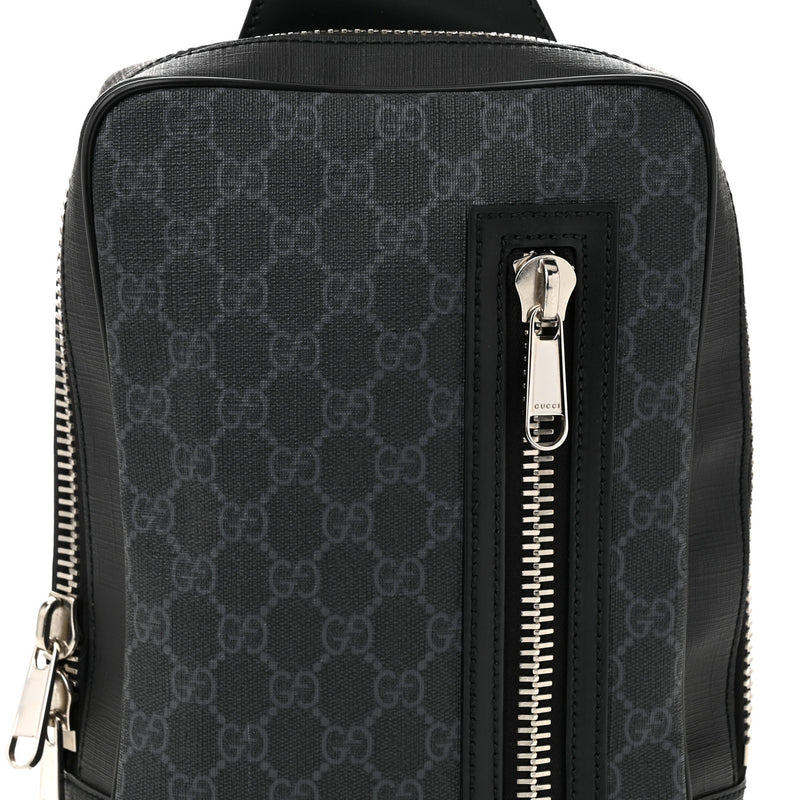 Gucci Gg Supreme Web Belt Bag Black Grey