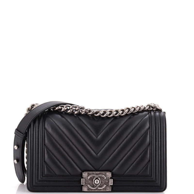 Chanel Boy Flap Bag Chevron Lambskin Old