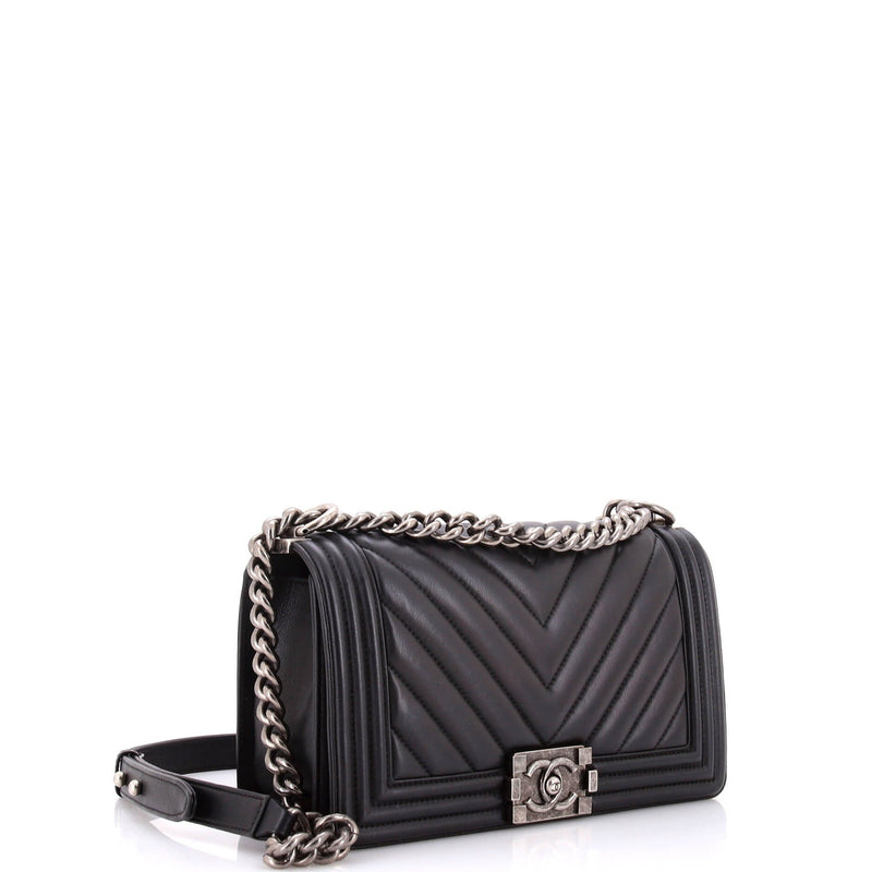 Chanel Boy Flap Bag Chevron Lambskin Old