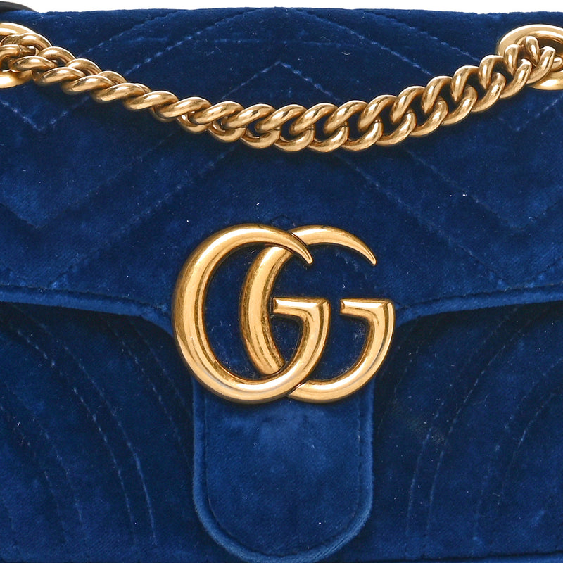 Gucci Velvet Matelasse Mini Gg Marmont
