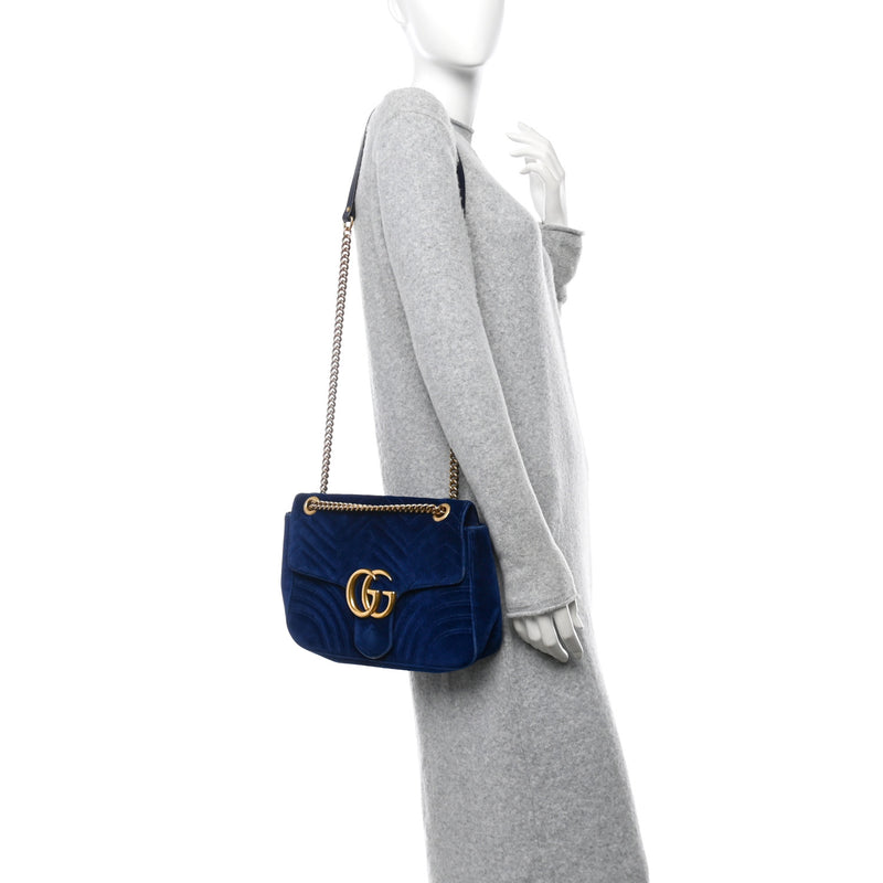 Gucci Velvet Matelasse Medium Gg Marmont