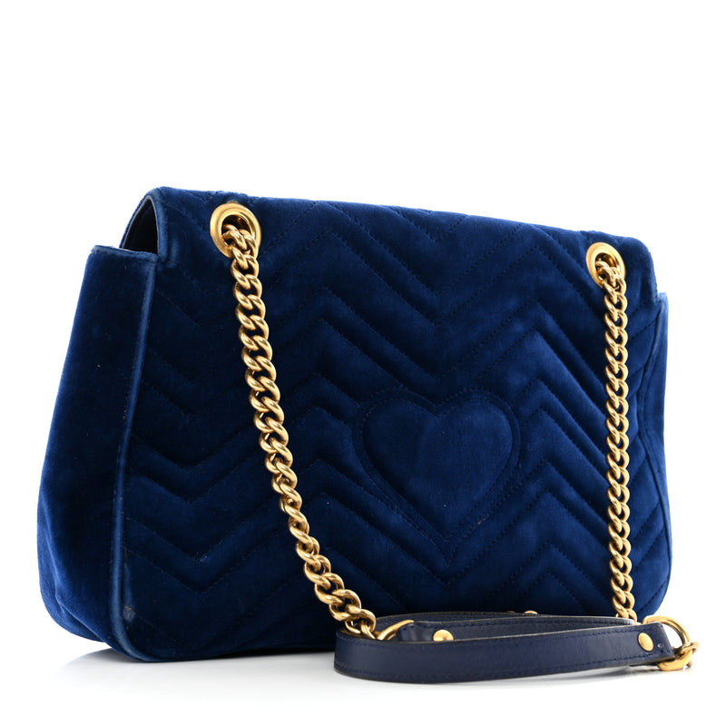 Gucci Velvet Matelasse Medium Gg Marmont
