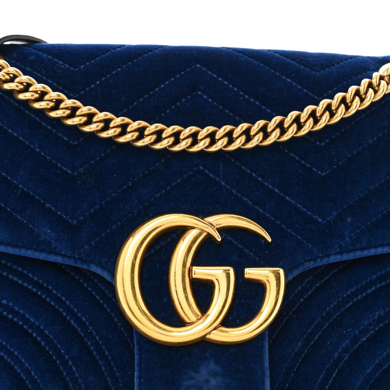 Gucci Velvet Matelasse Medium Gg Marmont