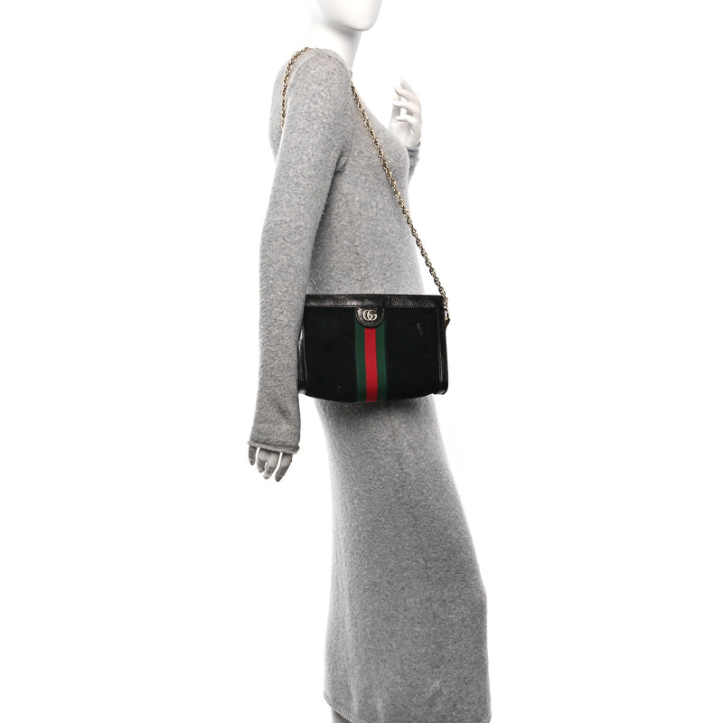 Gucci Suede Patent Gg Web Small Ophidia