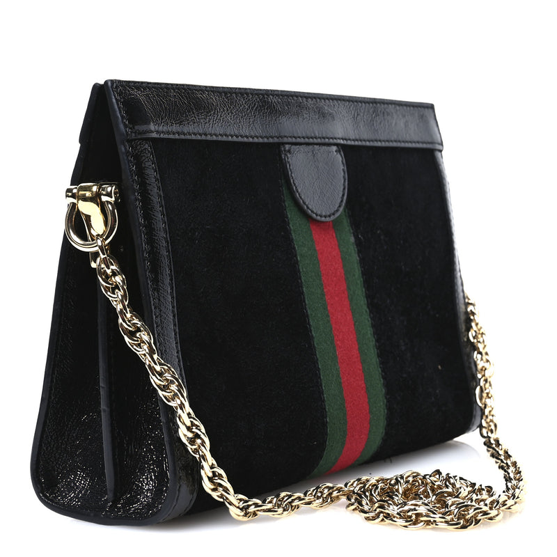 Gucci Suede Patent Gg Web Small Ophidia