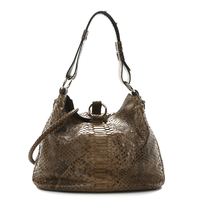 Gucci Snakeskin Medium G Wave Shoulder
